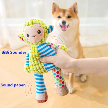 Pet Plush Toy Cat Dog Puzzle Toy Cute Animals Bite Resistant Interactive Squeaky Pet Dog Teeth Cleaning Chew Toy Pet Supplies - Image 2