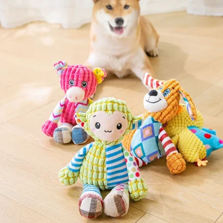 Pet Plush Toy Cat Dog Puzzle Toy Cute Animals Bite Resistant Interactive Squeaky Pet Dog Teeth Cleaning Chew Toy Pet Supplies - Image 5
